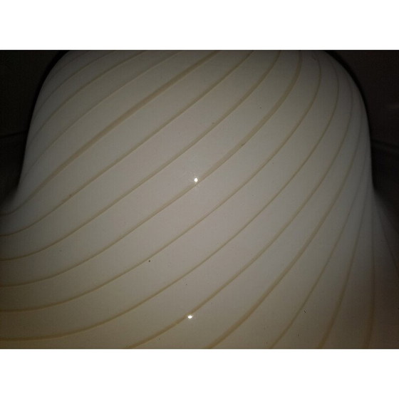 Image 1 of Lampada a sospensione vintage in vetro di Murano bianco a spirale, anni '60