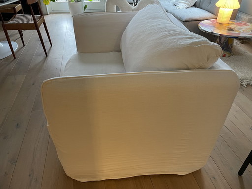 White Linen Loveseat - La Redoute