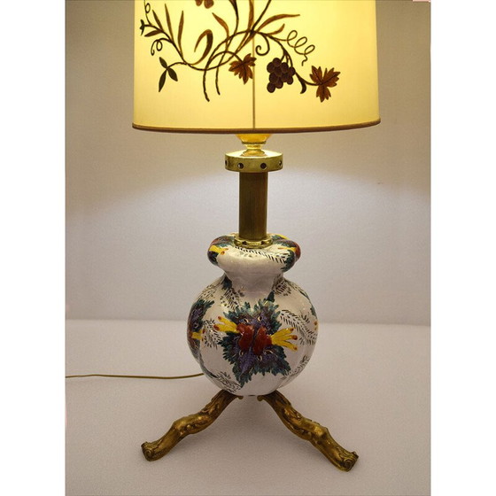 Image 1 of Lampada vintage in ceramica e ottone, Italia 1950