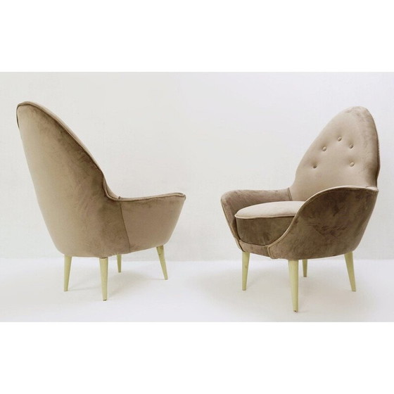 Image 1 of Vintage pointed back armchairs Italian