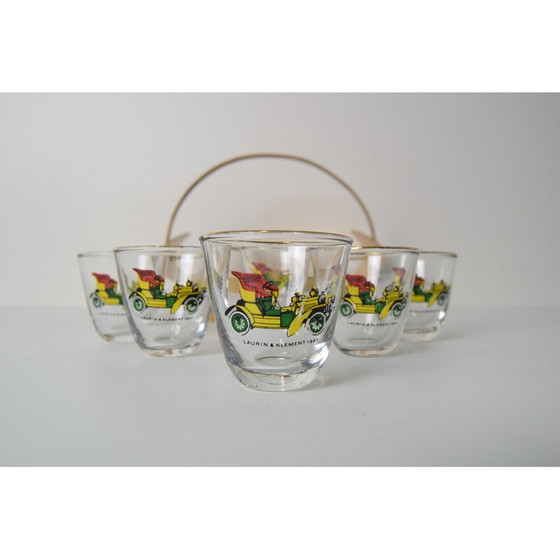 Image 1 of Bicchierini vintage con barra retrò, Cecoslovacchia anni '60