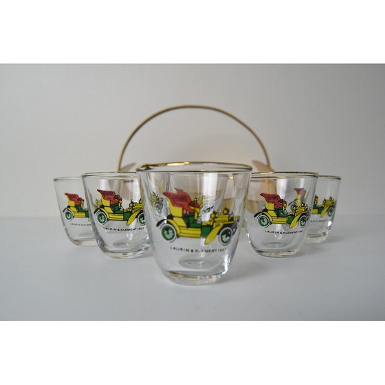 Image 1 of Bicchierini vintage con barra retrò, Cecoslovacchia anni '60