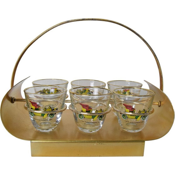 Image 1 of Bicchierini vintage con barra retrò, Cecoslovacchia anni '60