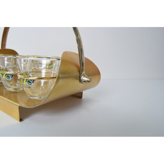 Image 1 of Bicchierini vintage con barra retrò, Cecoslovacchia anni '60