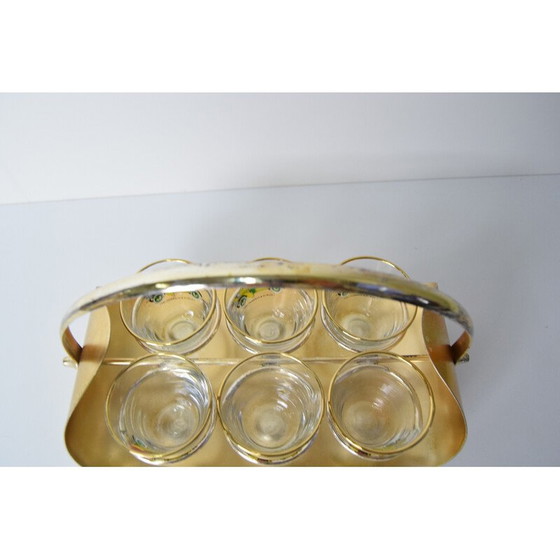 Image 1 of Bicchierini vintage con barra retrò, Cecoslovacchia anni '60