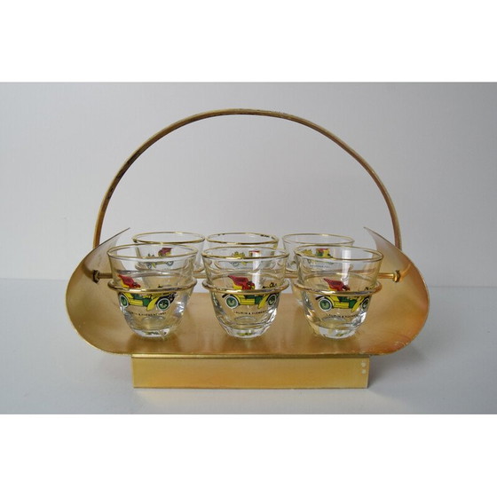 Image 1 of Bicchierini vintage con barra retrò, Cecoslovacchia anni '60