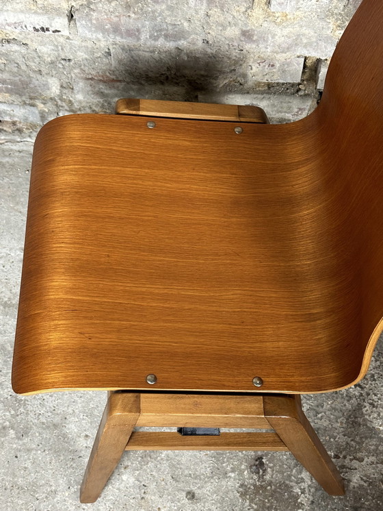 Image 1 of Scandinavian 1960'S Thermoformed Beech Chairs (Set Of 8)