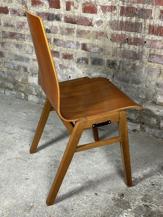 Image 1 of Scandinavian 1960'S Thermoformed Beech Chairs (Set Of 8)