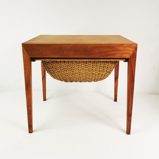 Image 1 of Vintage teak and beech side table by Severin Hansen for Haslev, Denmark 1950