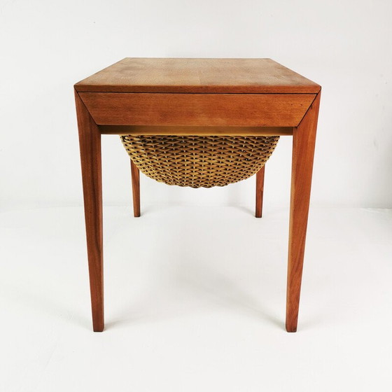 Image 1 of Vintage teak and beech side table by Severin Hansen for Haslev, Denmark 1950