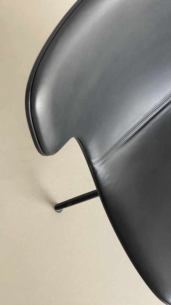 Image 1 of 3X B&B Italia - Papilio Shell Chairs - Black Leather