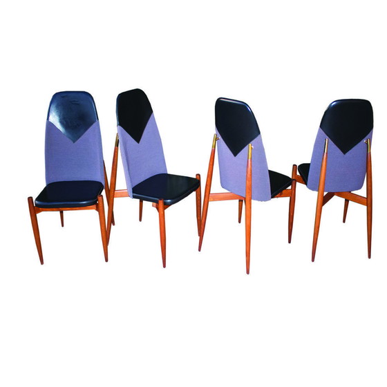 Image 1 of Elegantes y exclusivas sillas de comedor de Miroslav Navratil, fabricadas en la antigua Checoslovaquia, década de 1960. Juego de