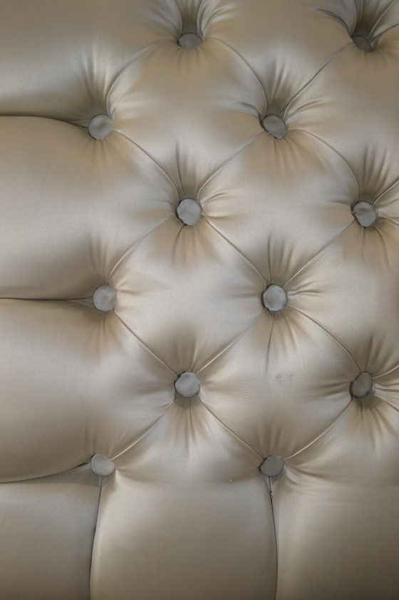 Image 1 of Beige Satin Pouf