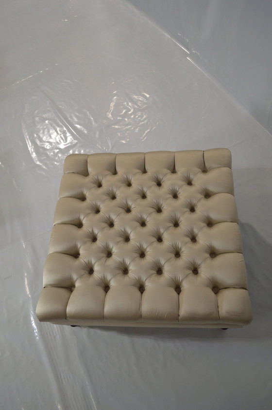 Image 1 of Beige Satin Pouf