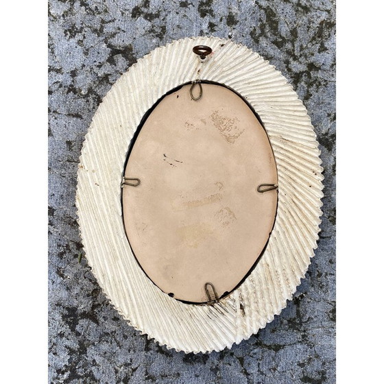 Image 1 of Vintage mirror in talosel and glass cabochons, 1960
