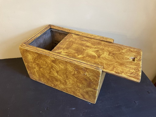 Old Dutch Box With Sliding Lid Drawing Box Wood