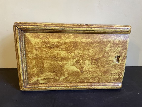 Image 1 of Old Dutch Box With Sliding Lid Drawing Box Wood