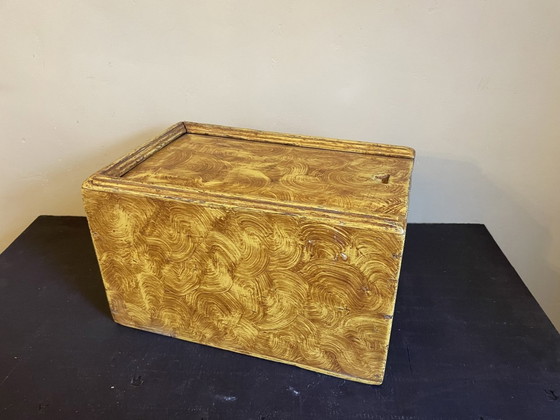 Image 1 of Old Dutch Box With Sliding Lid Drawing Box Wood