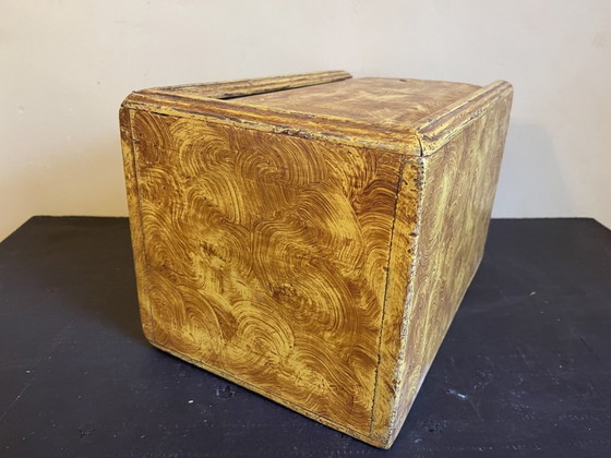 Image 1 of Old Dutch Box With Sliding Lid Drawing Box Wood