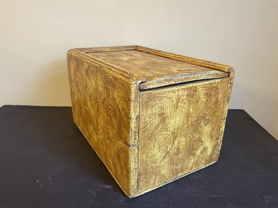 Image 1 of Old Dutch Box With Sliding Lid Drawing Box Wood