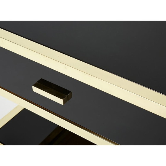 Image 1 of Pair of vintage night stands in lacquer and brass by Michel Pigneres, 1970