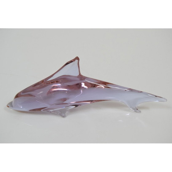 Image 1 of Mid-century Art Glass dolphin sculpture by Miloslav Janků for Zelezný Brod, Czechoslovakia 1960s
