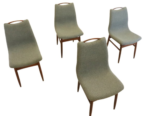 Image 1 of 4x chairs dining room chairs 'Burgerwei' reupholstered vintage