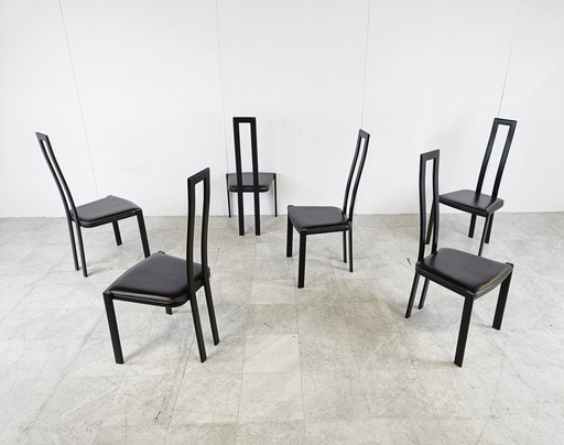 6x postmodern dining chairs, 1980s