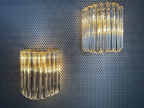 Image 1 of 2x Lampada da parete vintage in cristallo italiano