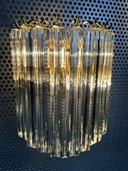 2x Vintage Italian crystal wall lamp