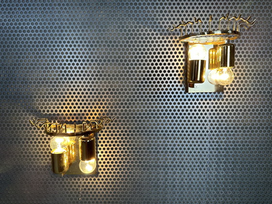 Image 1 of 2x Lampada da parete vintage in cristallo italiano