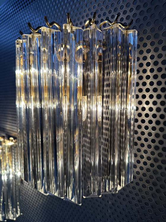 Image 1 of 2x Lampada da parete vintage in cristallo italiano