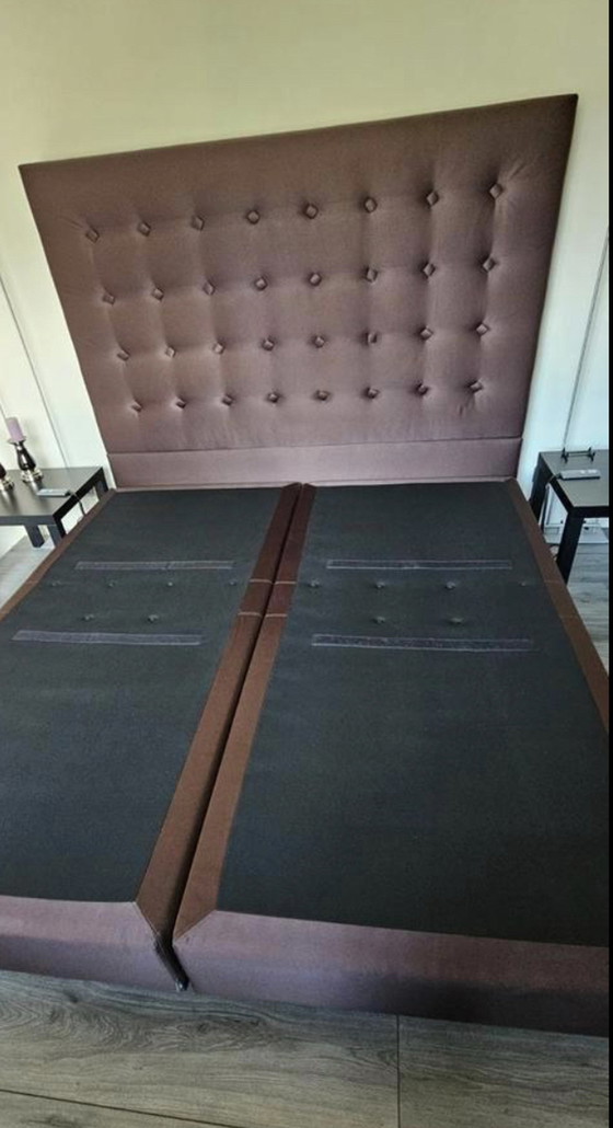 Image 1 of Auping Kiruna Brown Velvet Luxury Fully Electric Boxspring