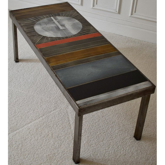 Image 1 of Vintage coffee table Soleil by Roger Capron, 1960
