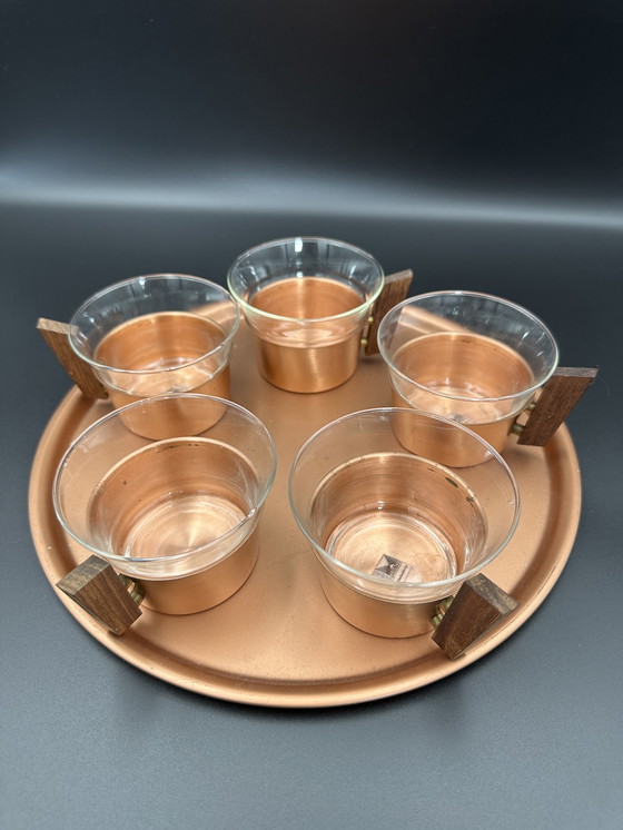 Image 1 of 60s tea set with copper and brass