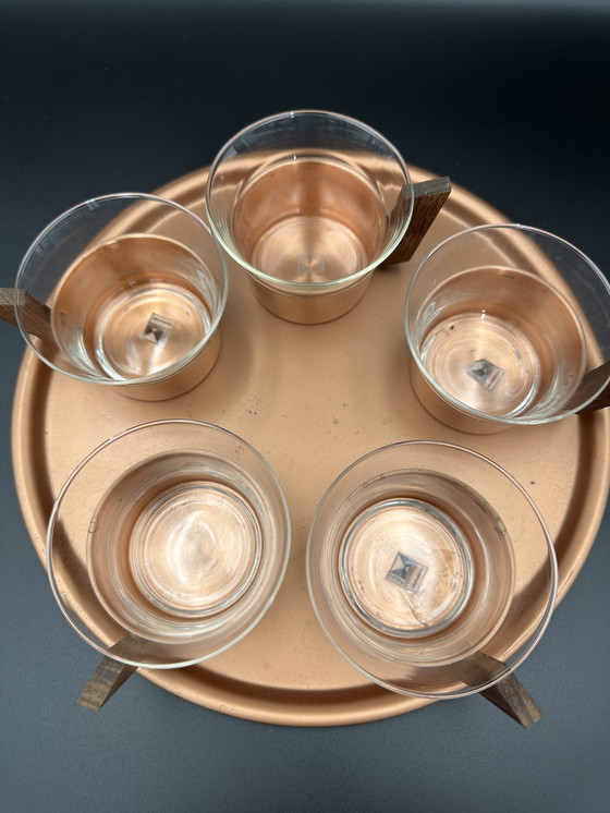 Image 1 of 60s tea set with copper and brass