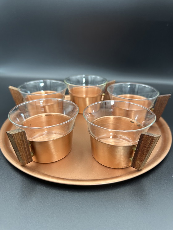 Image 1 of 60s tea set with copper and brass