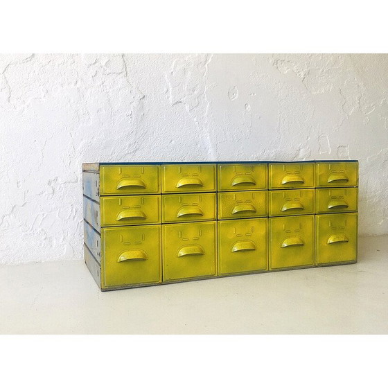 Image 1 of Set of vintage industrial metal drawers