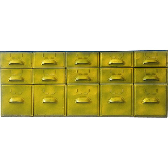 Image 1 of Set of vintage industrial metal drawers