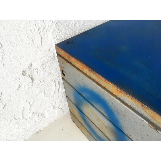 Image 1 of Set of vintage industrial metal drawers