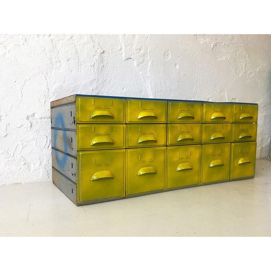 Image 1 of Set of vintage industrial metal drawers
