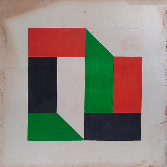 Image 1 of Composition [Unicum] - Artist: Georg Ruyter - 1969