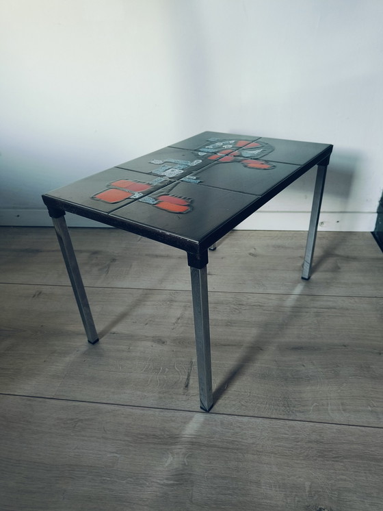 Image 1 of Adri Belgian Vintage Design Tile Table Side Table In Belarti Style