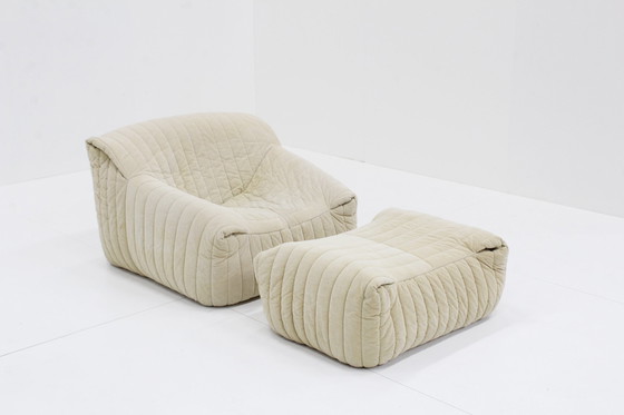 Image 1 of Beige Cinna Sandra Armchair And Footstool Ligne Roset