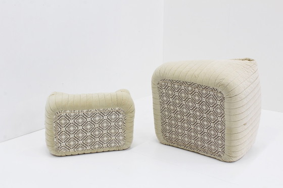 Image 1 of Beige Cinna Sandra Armchair And Footstool Ligne Roset