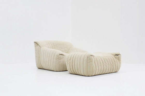 Image 1 of Beige Cinna Sandra Armchair And Footstool Ligne Roset