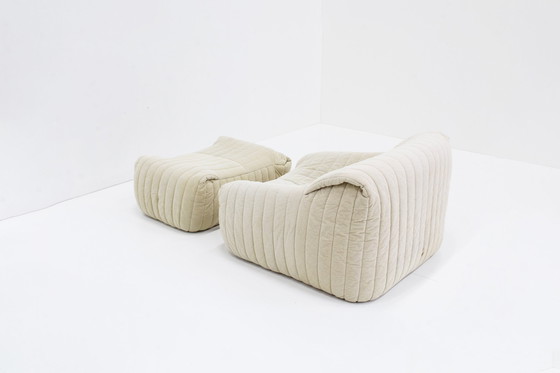 Image 1 of Beige Cinna Sandra Armchair And Footstool Ligne Roset