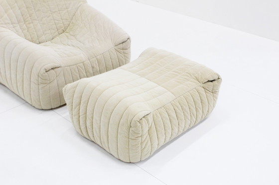 Image 1 of Beige Cinna Sandra Armchair And Footstool Ligne Roset