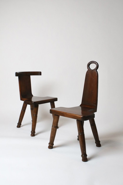 Pair Of Brutalist Chairs William Fetner, USA, 1960