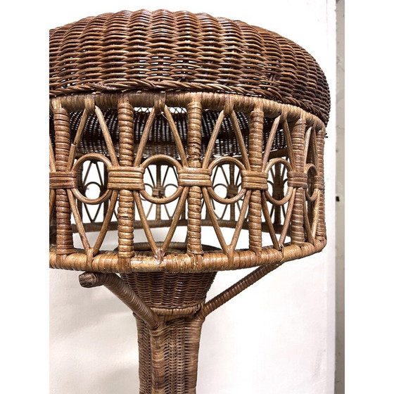 Image 1 of Vintage rattan and bamboo floor lamp, Italy 1960